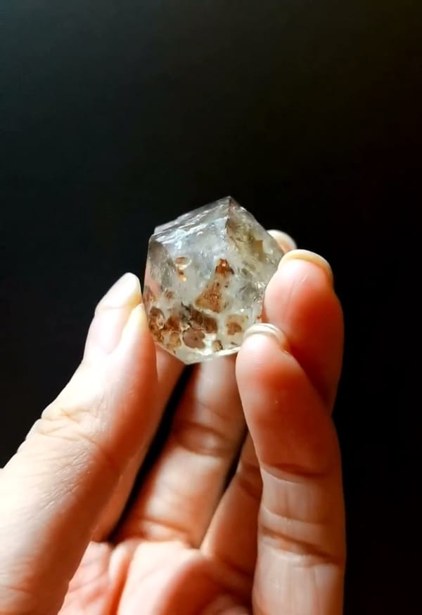 Complete reverse view of the exact Bright-Faced Skeletal Quartz from Namibia