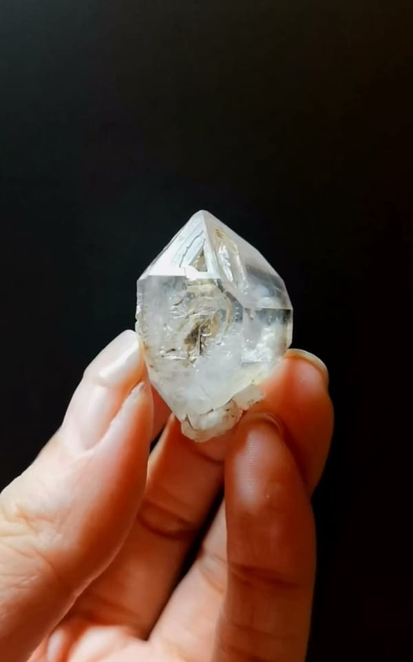 Complete front view of Windowed Skeletal Quartz from Namibia