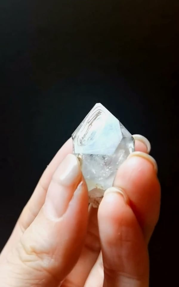 Complete side view of the exact Windowed Skeletal Quartz from Namibia