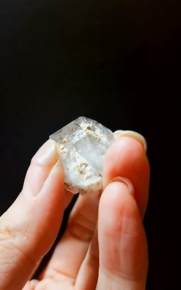 Complete reverse view of the exact Windowed Skeletal Quartz from Namibia