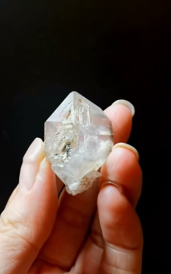 Complete underside view of the exact Windowed Skeletal Quartz from Namibia