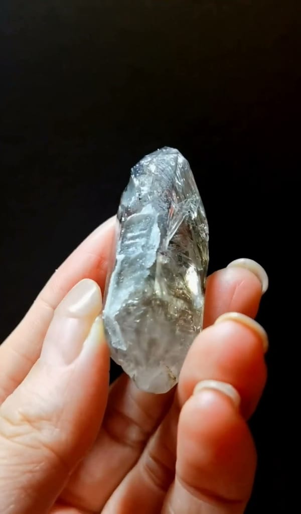 Complete reverse view of the exact Tea-Tinted Skeletal Quartz from Namibia