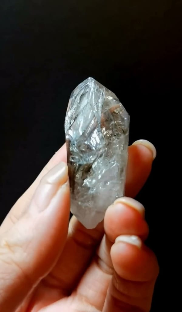 Complete underside view of the exact Tea-Tinted Skeletal Quartz from Namibia