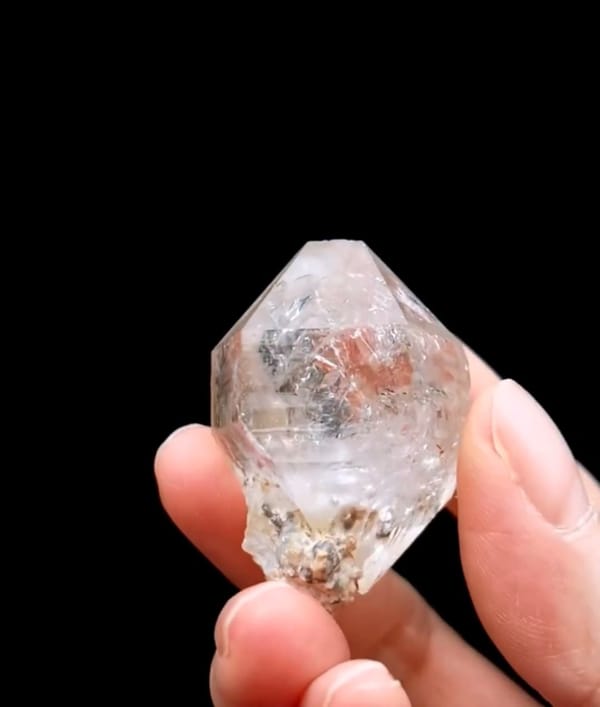 Complete reverse view of the exact Double-Terminated Skeletal Quartz from Namibia