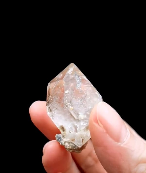 Complete underside view of the exact Double-Terminated Skeletal Quartz from Namibia