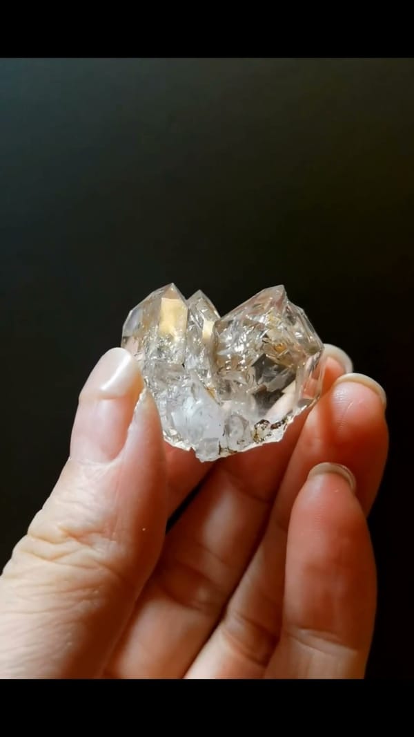 Complete reverse view of the exact Miniature Bright Skeletal Quartz from Namibia
