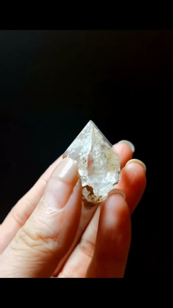 Complete side view of the exact Rainbow Skeletal Quartz from Namibia