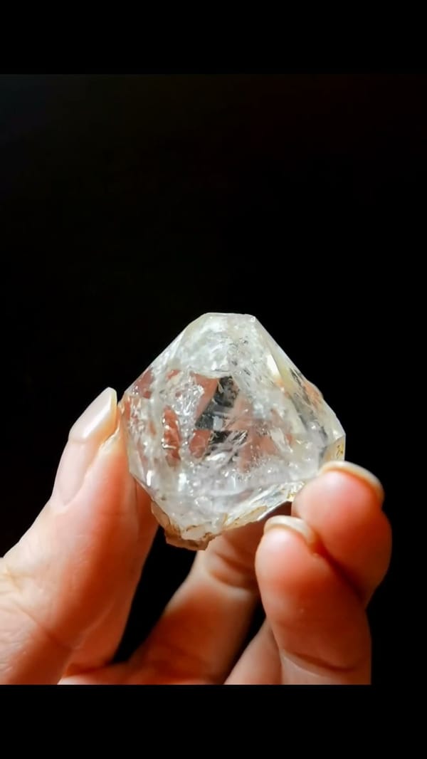 Complete reverse view of the exact Rainbow Skeletal Quartz from Namibia