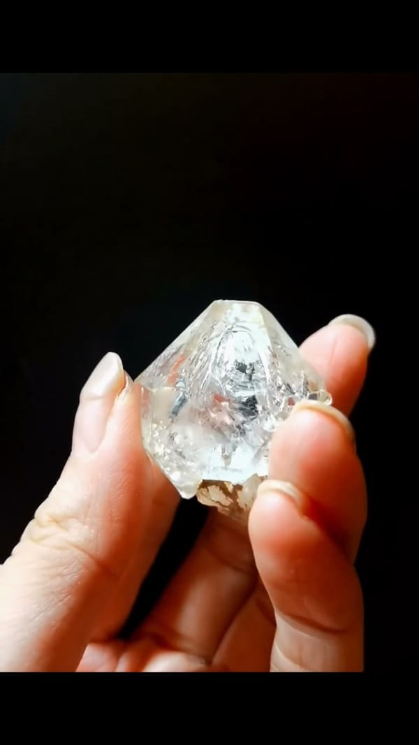 Complete underside view of the exact Rainbow Skeletal Quartz from Namibia