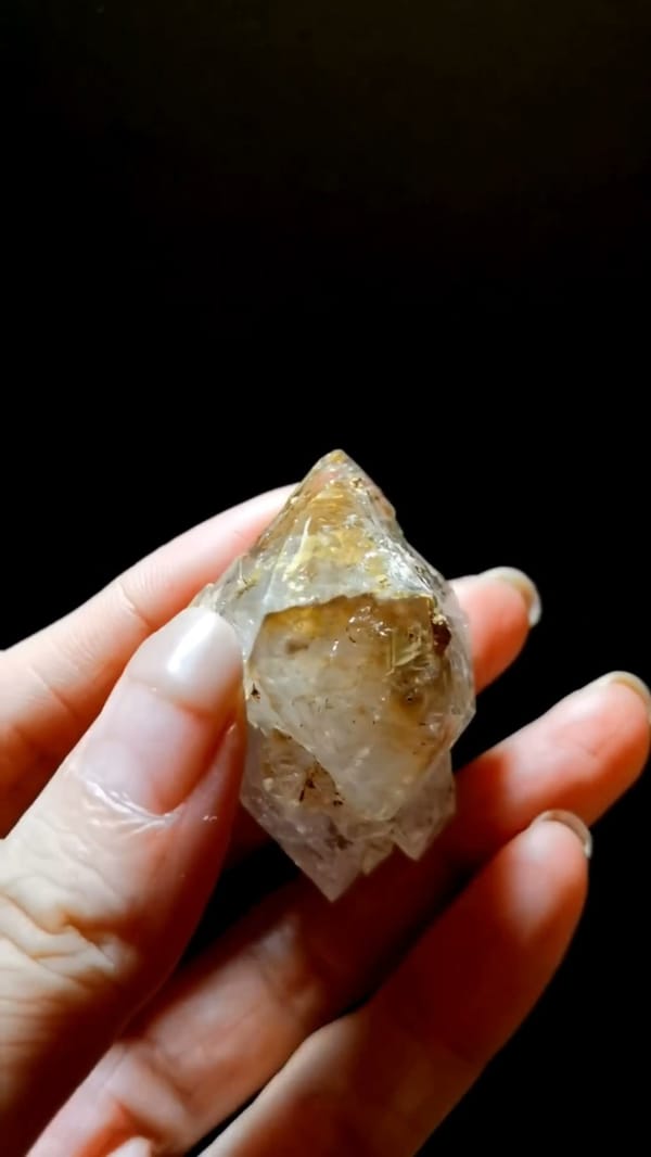 Complete reverse view of the exact Heart-Form Skeletal Quartz from Pakistan