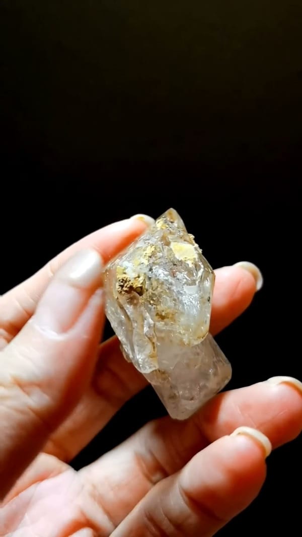 Complete underside view of the exact Heart-Form Skeletal Quartz from Pakistan