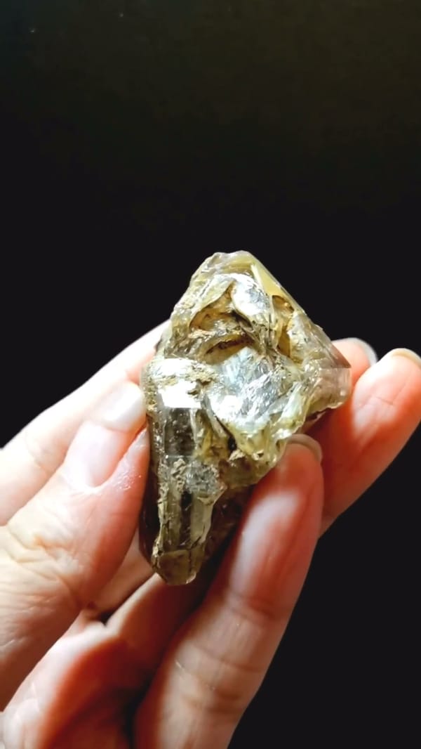 Complete reverse view of the exact Golden Skeletal Quartz Cluster from Pakistan