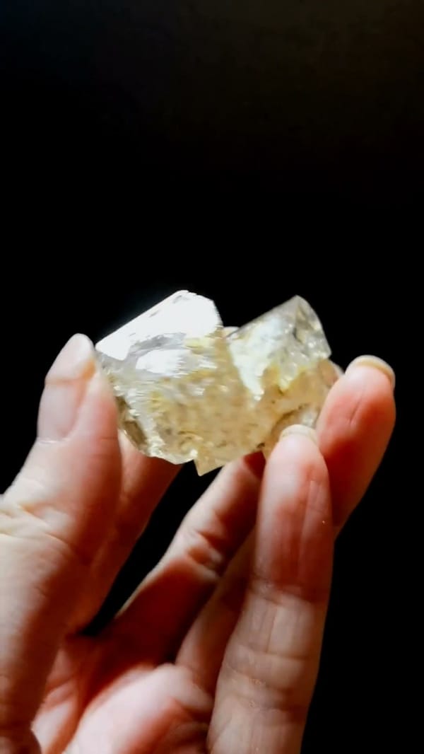 Complete reverse view of the exact Ochre Skeletal Quartz from Pakistan