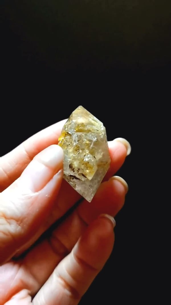 Complete reverse view of the exact Compact Golden Skeletal Quartz from Pakistan