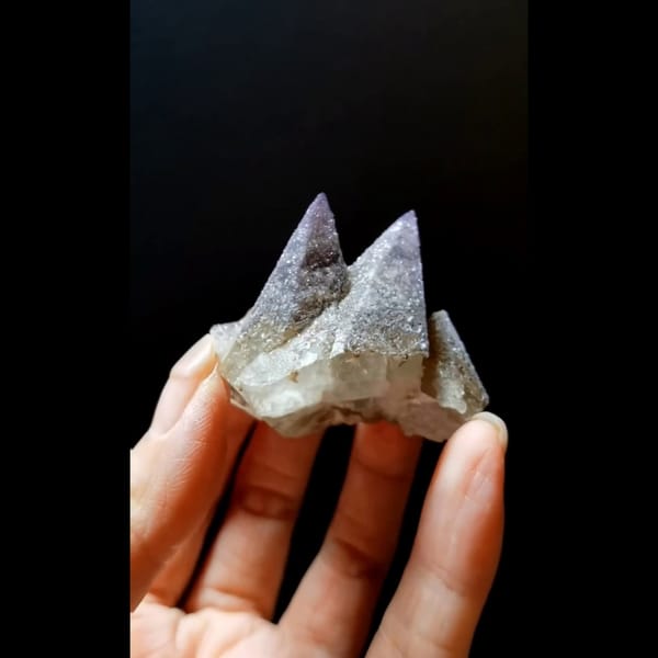 Pyramidal fluorite with dogtooth calcite from Guizhou — alternate view