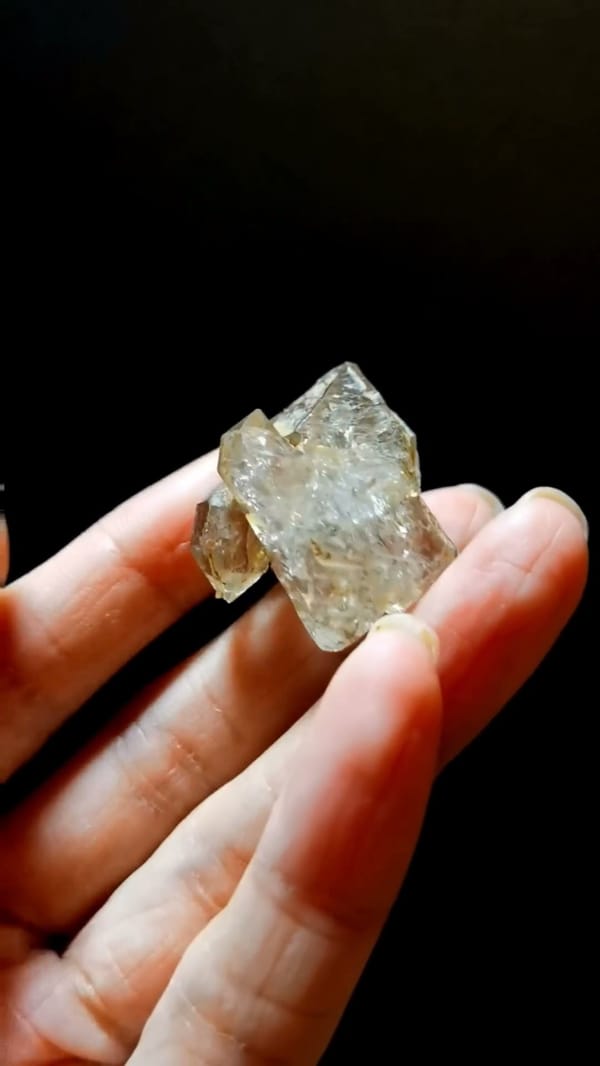 Complete underside view of the exact Small Earth-Toned Skeletal Quartz from Pakistan
