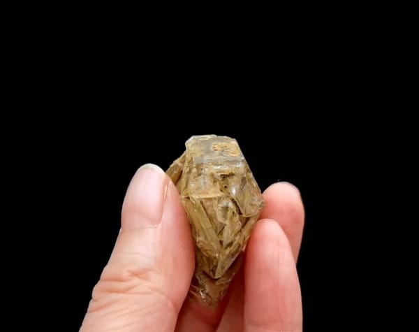 Complete side view of the exact Deep-Window Skeletal Quartz from Pakistan