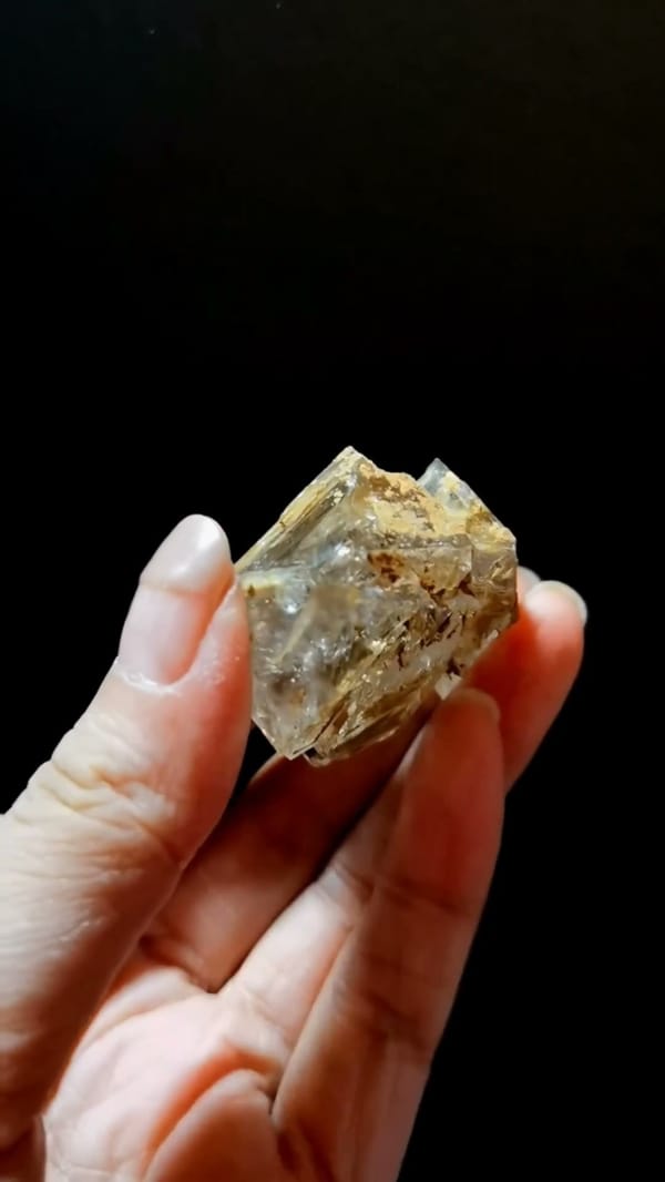 Complete side view of the exact Paired Skeletal Quartz Cluster from Pakistan