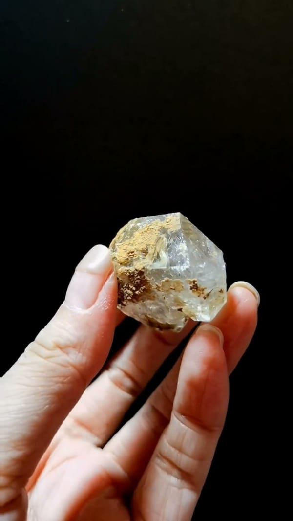 Complete reverse view of the exact Paired Skeletal Quartz Cluster from Pakistan