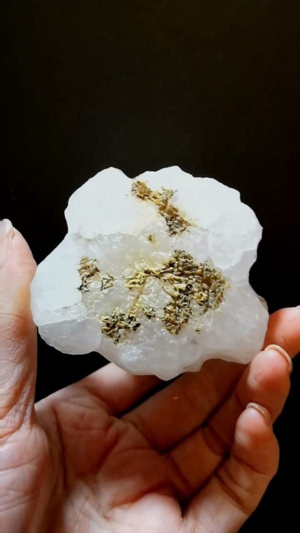 Complete underside view of the exact Ice-Clear Dogtooth Calcite Cluster from Hunan