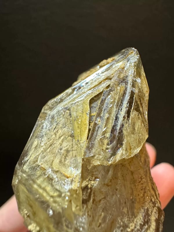 Layered Yellow-Clay Skeletal Quartz — Pakistan — individual mineral specimen view 1