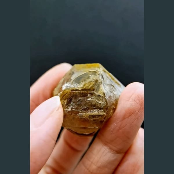 Yellow clay skeletal quartz from Pakistan — complete view