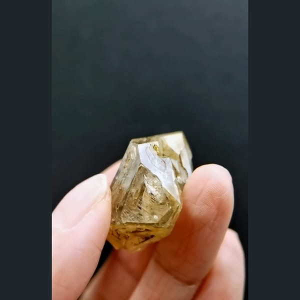 Yellow clay skeletal quartz from Pakistan — alternate view