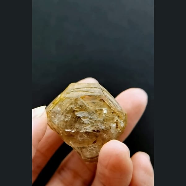 Yellow clay skeletal quartz from Pakistan — alternate view