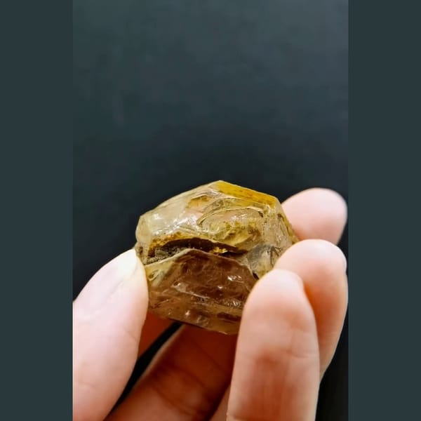 Yellow clay skeletal quartz from Pakistan — detail view