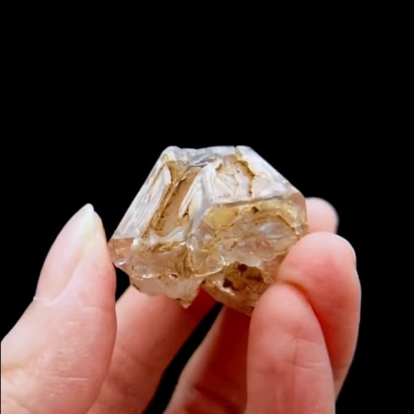 Windowed skeletal quartz from Pakistan — alternate view