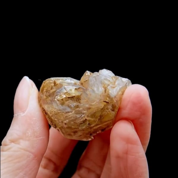 Windowed skeletal quartz from Pakistan — detail view
