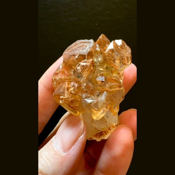 Glossy red clay skeletal quartz from Madagascar — detail view