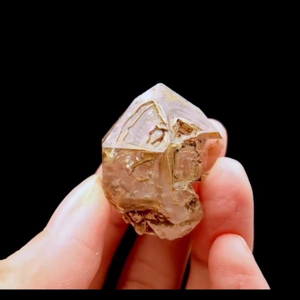 Four-window skeletal quartz from Pakistan — complete view