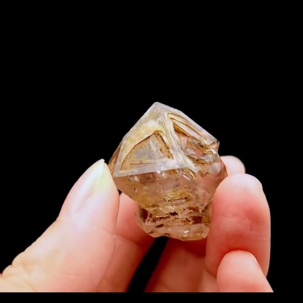 Four-window skeletal quartz from Pakistan — alternate view