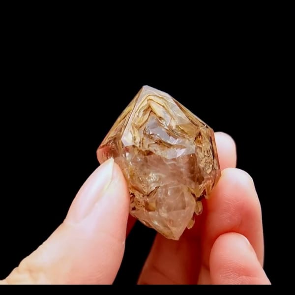 Four-window skeletal quartz from Pakistan — alternate view