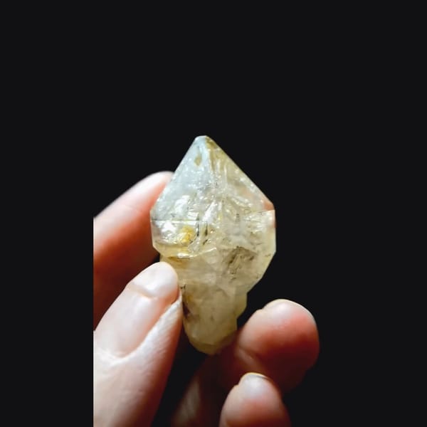 Icy snowy skeletal quartz from Pakistan — complete view