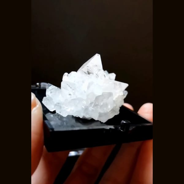 Sparkling diamond apophyllite cluster from India — complete view