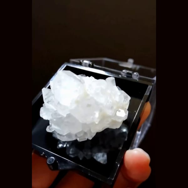 Sparkling diamond apophyllite cluster from India — alternate view