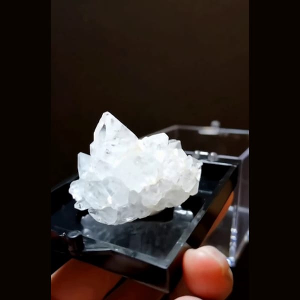 Sparkling diamond apophyllite cluster from India — detail view
