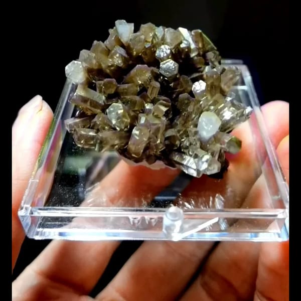 Golden-Brown Calcite Crystal Cluster — Fujian, China, natural mineral specimen, photo 3 of 3
