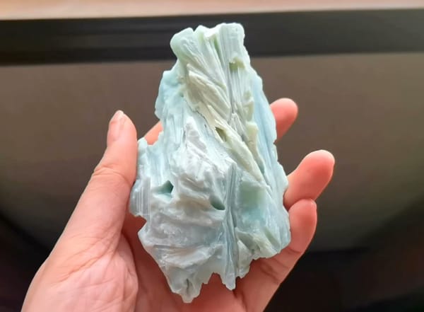 Complete reverse view of the exact Pale Blue Amazonite Rough Specimen