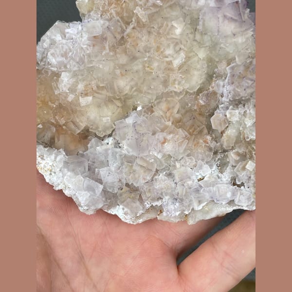 Pale translucent fluorite plate from Guizhou — alternate view