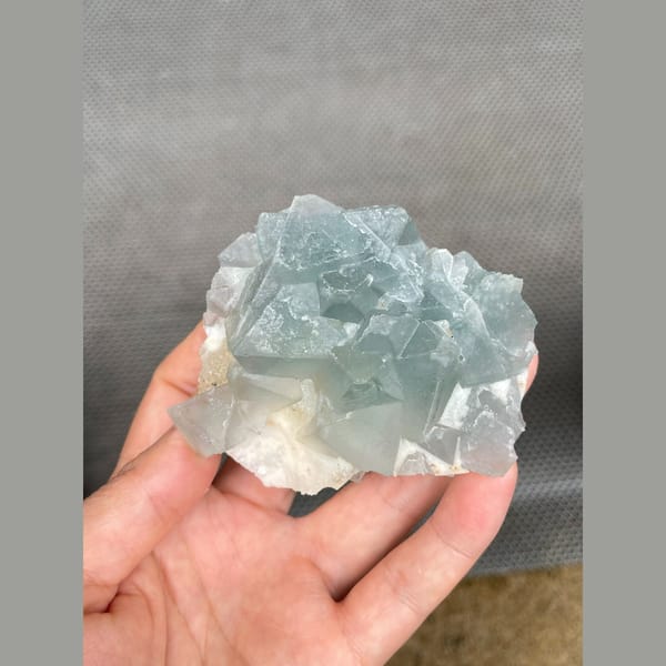 Pale green octahedral fluorite from Jiangxi — complete view