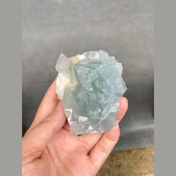 Pale green octahedral fluorite from Jiangxi — alternate view