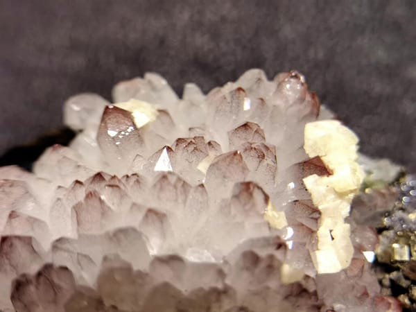 Red Quartz and Metallic Mineral Association — Jiangxi — individual mineral specimen view 1