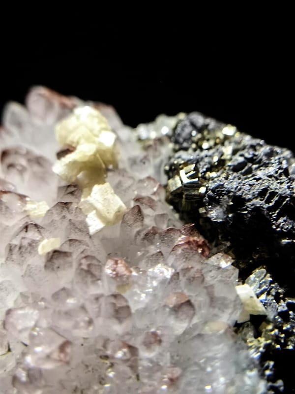 Red Quartz and Metallic Mineral Association — Jiangxi — individual mineral specimen view 2