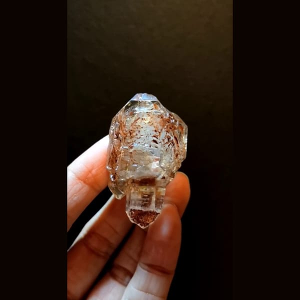 Rune door skeletal quartz from Madagascar — complete view