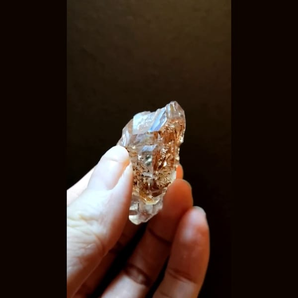 Rune door skeletal quartz from Madagascar — detail view