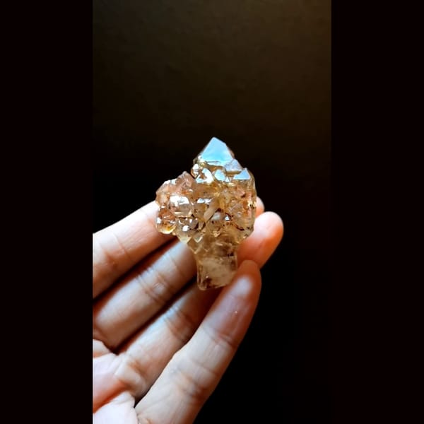 Glossy red clay skeletal quartz from Madagascar — complete view