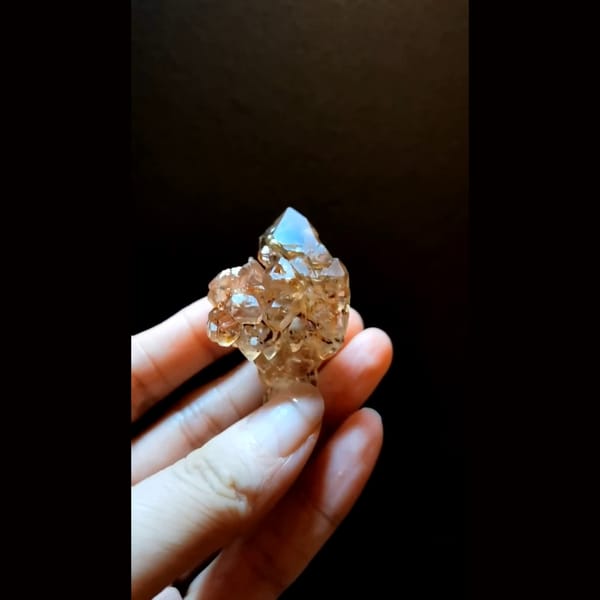 Glossy red clay skeletal quartz from Madagascar — alternate view